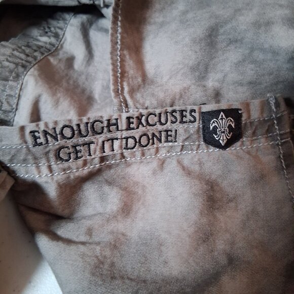 Roar Shirt Men XL Embroidered Distressed Long Sleeve Button Up Y2K Biker Rock - Picture 10 of 16